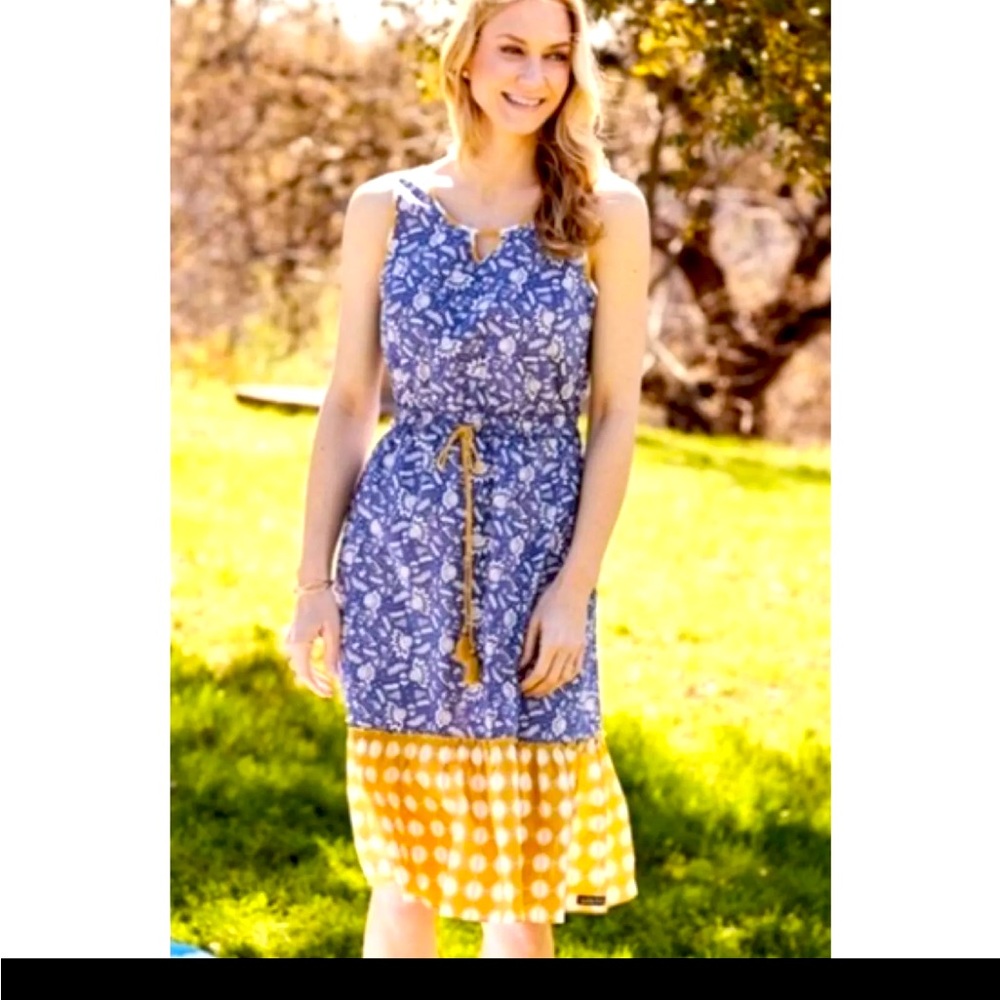 Matilda Jane Blue Ridge Ruffle Midi Dress M
